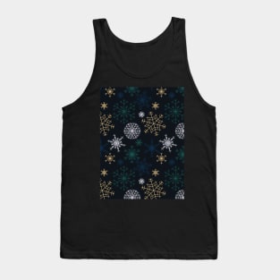 Falling Snowflakes - Art Deco - Minimalist Colorful Holidays Tank Top